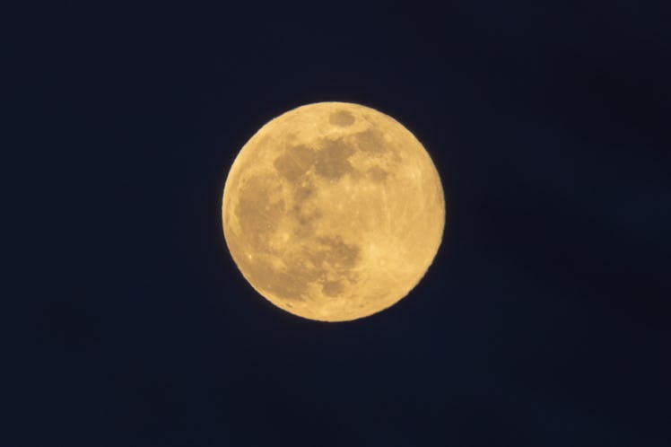 The Full Wolf Moon, the first full moon of 2024, rose on Thursday, January 25, in San Cataldo, Italy...