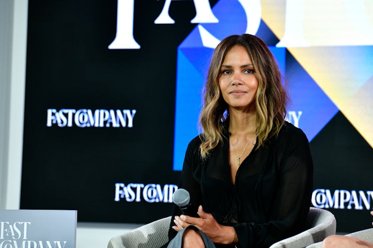 NEW YORK, NEW YORK - SEPTEMBER 21: Halle Berry speaks at the Fast Company Innovation Festival at Con...