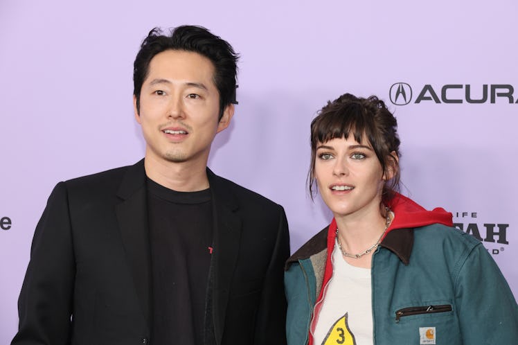 PARK CITY, UTAH - JANUARY 19: Steven Yeun and Kristen Stewart attend the "Love Me" Premiere during t...