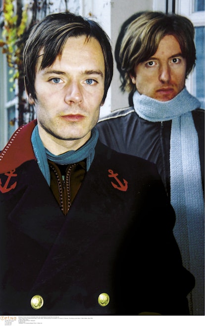 Portrait of French pop duo Nicholas Godin and Jean-Benoit Dunckel ftom the band Air.; French electro...