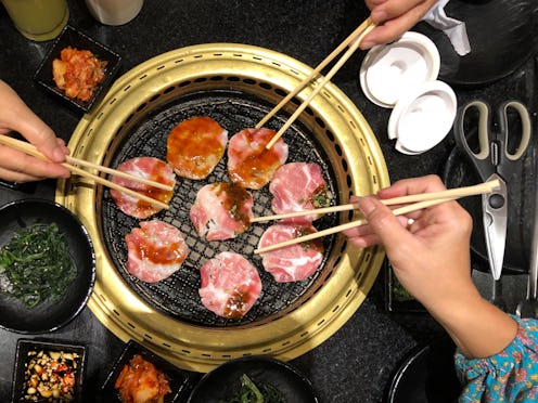 Friends are enjoying with the Korean BBQ.