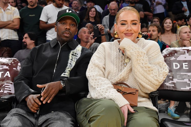 Rich Paul and Adele attend a basketball game between the Los Angeles Lakers and the Dallas Mavericks