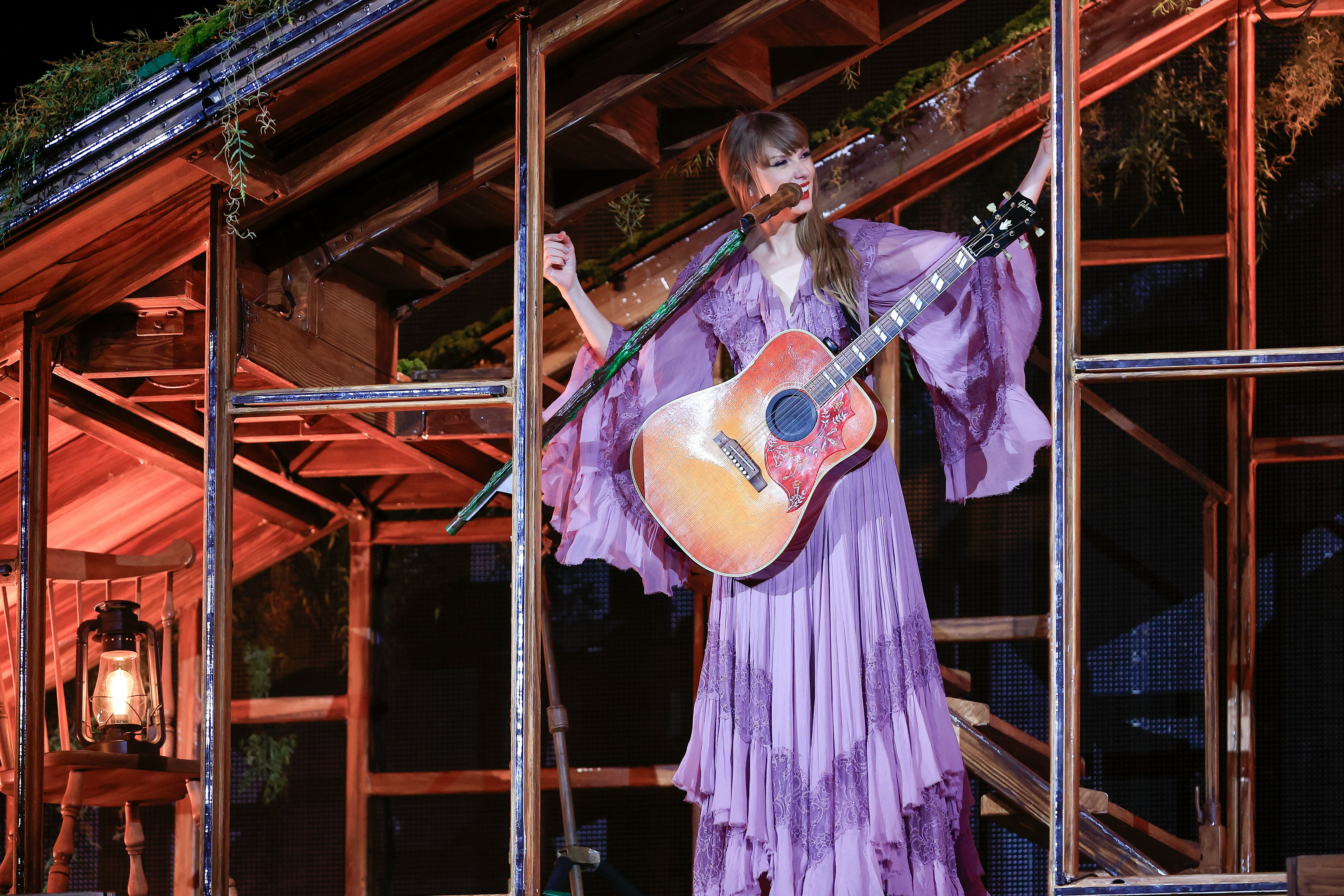 Taylor Swift performs on The Eras Tour