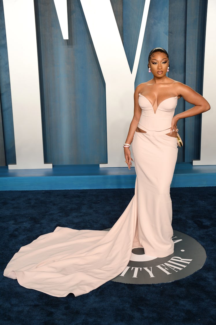 Megan Thee Stallion attending the Vanity Fair Oscar Party held at the Wallis Annenberg Center for th...