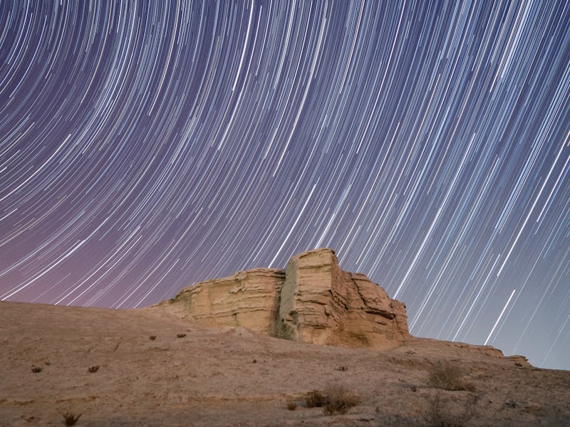 KORLA, CHINA - JANUARY 4, 2022 - A quadrantid meteor shower is seen in the night sky in Korla City, ...