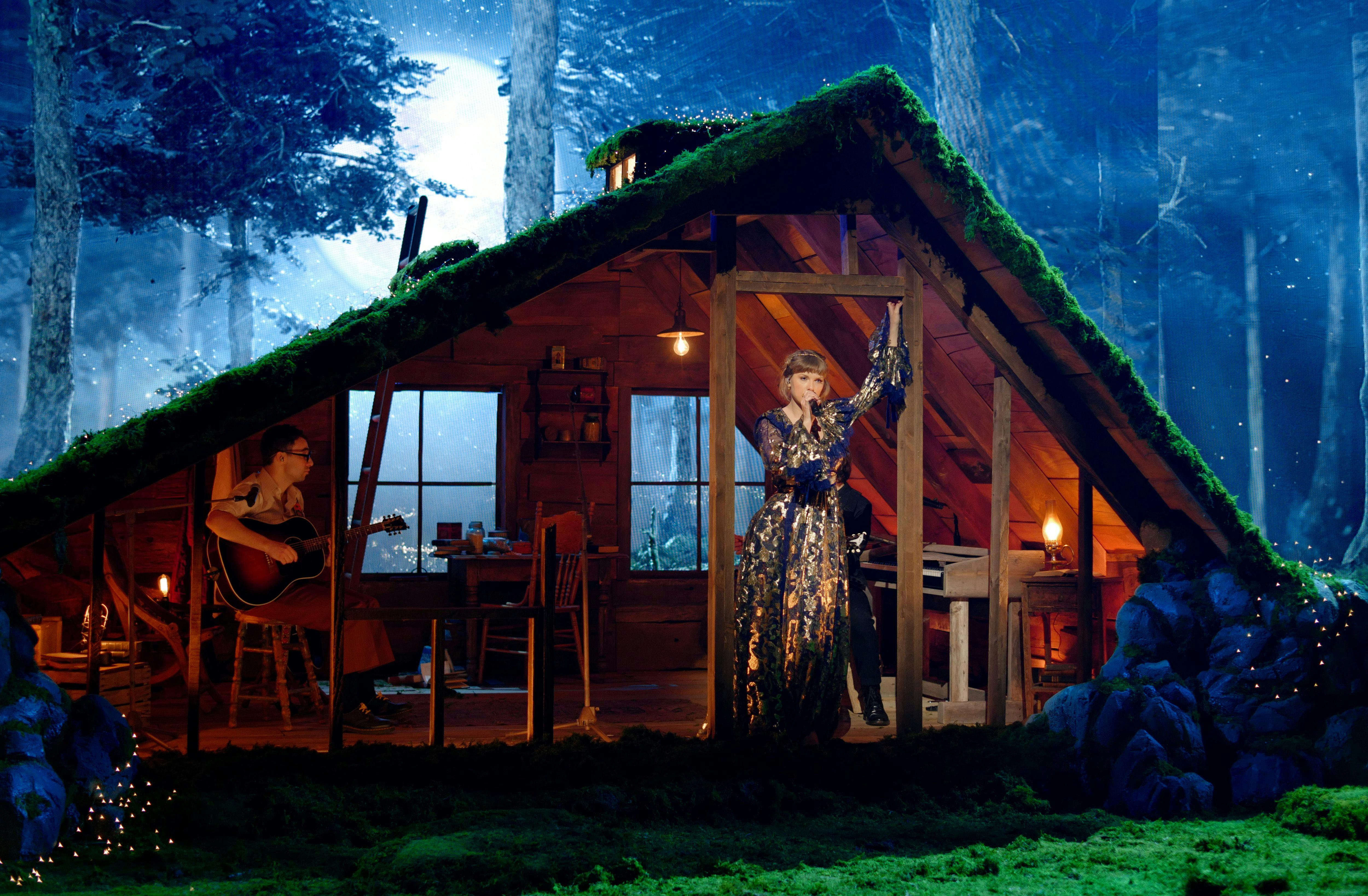 Taylor Swift performs at the Grammys