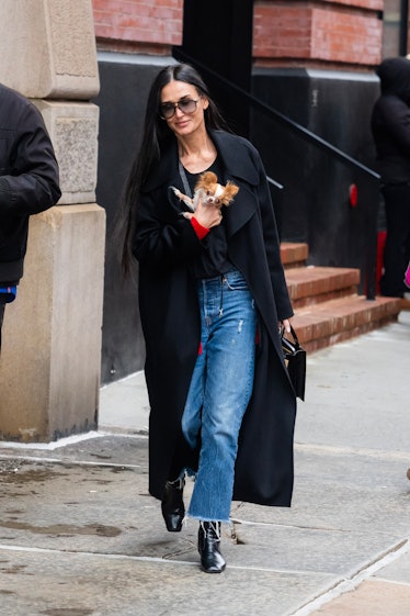 Demi Moore is seen in Tribeca on January 29, 2024 in New York City.