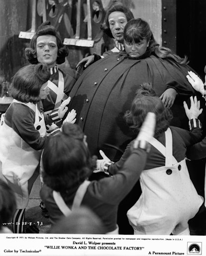 Violet Beauregarde,played by Denise Nickerson, blows up like a blueberry in a scene from the film 'W...