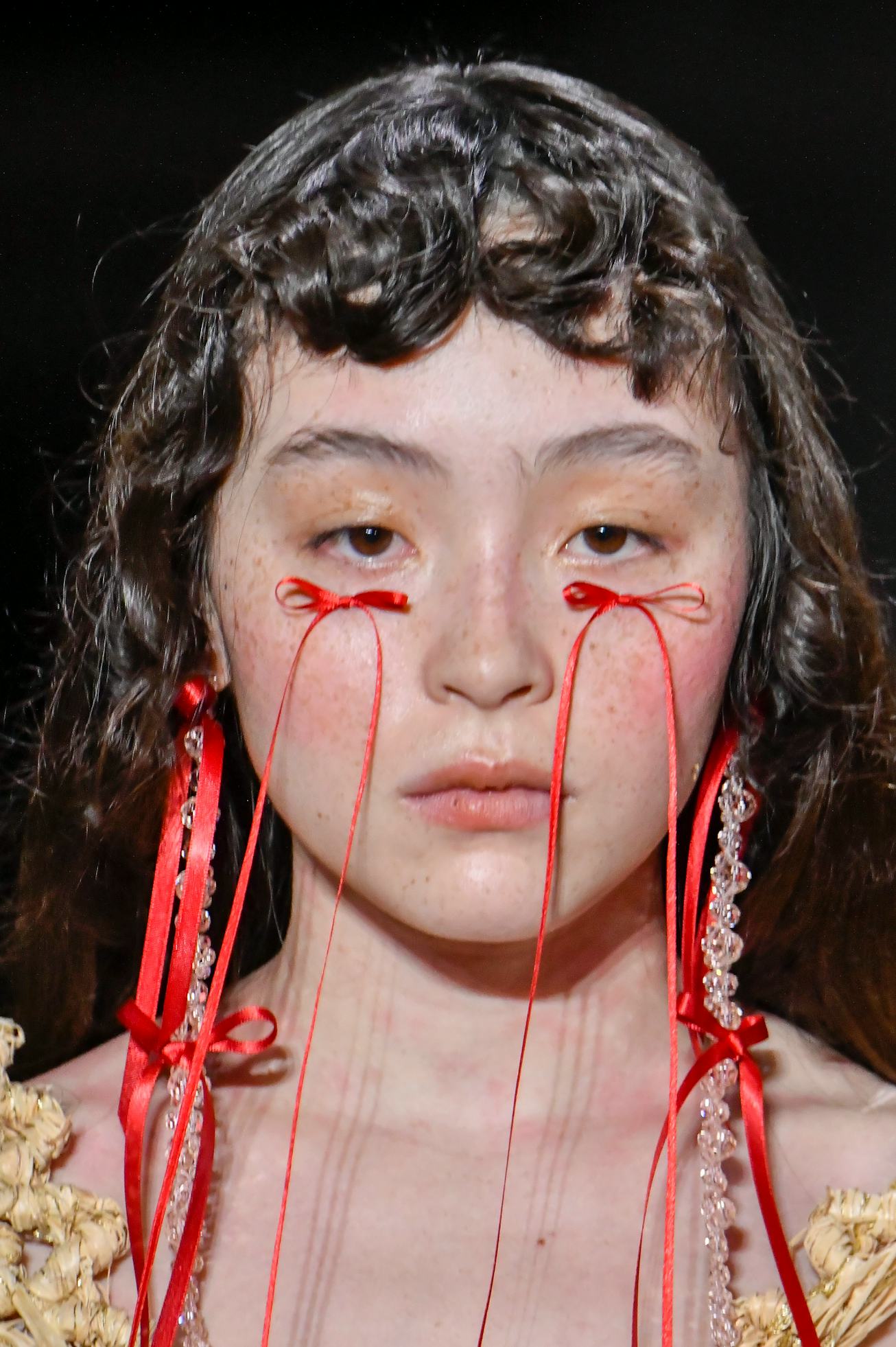 LONDON, ENGLAND - FEBRUARY 18: A model walks the runway during the Simone Rocha Ready to Wear Fall/W...