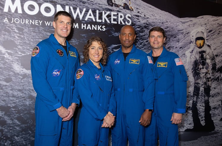 Nasa astronauts (left to right) Jeremy Hansen, Christina Koch, Victor Glover and Reid Wiseman who wi...