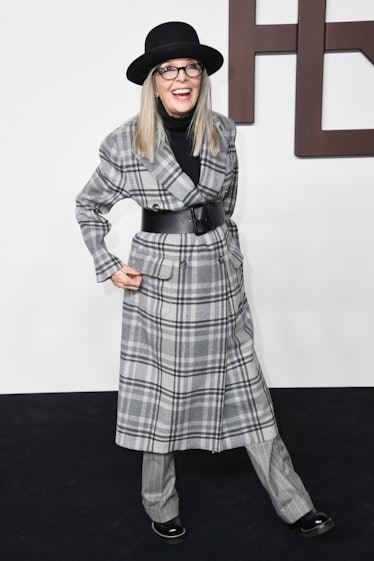 Diane Keaton attends the Ralph Lauren SS24 runway show 