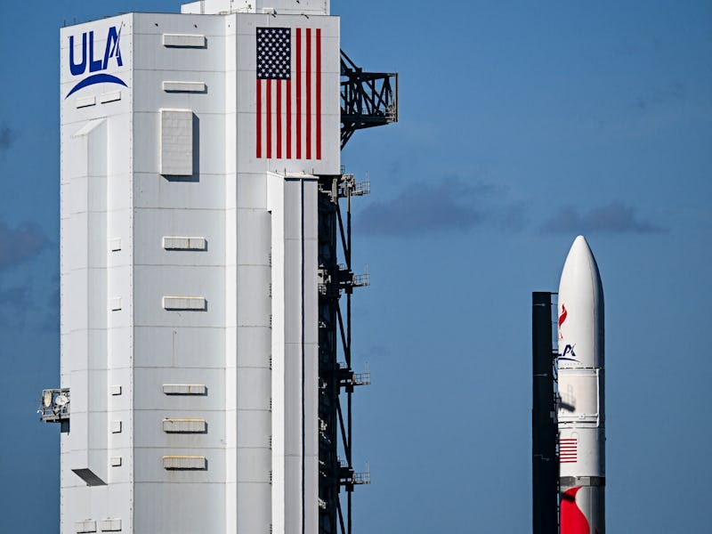 The United Launch Alliance (ULA) Vulcan Centaur rocket is transported to the launch pad at the Kenne...