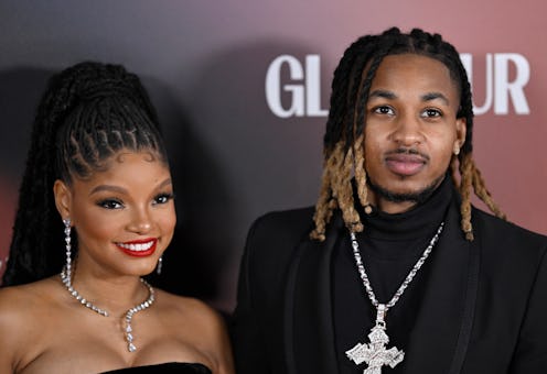 LONDON, ENGLAND - OCTOBER 17: Halle Bailey and DDG attend the Glamour Women of The Year Awards 2023 ...