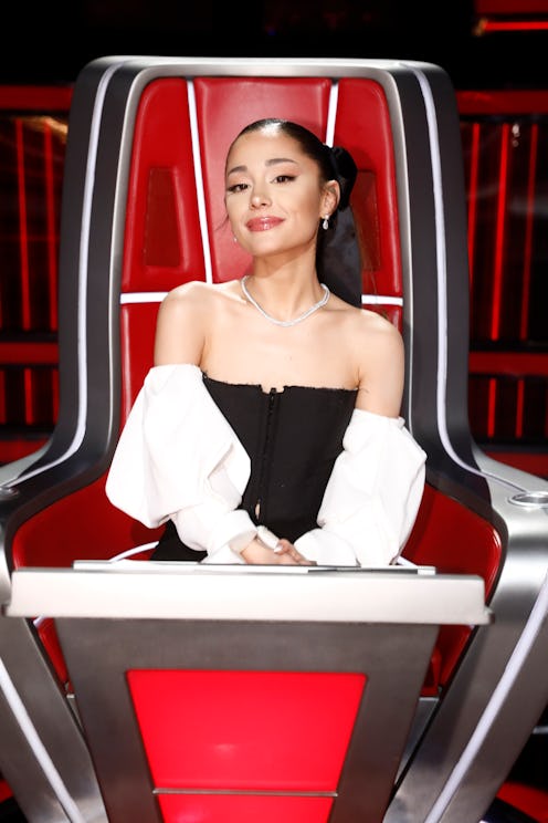 THE VOICE -- "Live Top 8 Results" Episode 2118B -- Pictured: Ariana Grande -- (Photo by: Trae Patto...