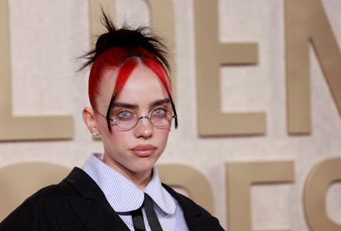 Billie Eilish's spiky updo at the 81st annual Golden Globe Awards in Jan. 2024.