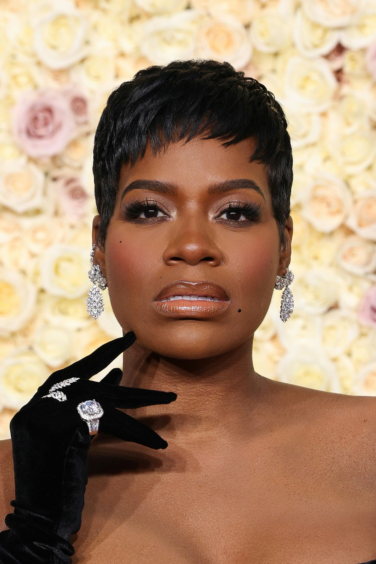 Fantasia Barrino&rsquo;s pixie was tousled to perfection at the 2024 Golden Globe Awards.