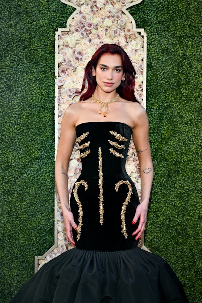 Dua Lipa Makes Diamond Bones High Fashion at the Golden Globe Awards