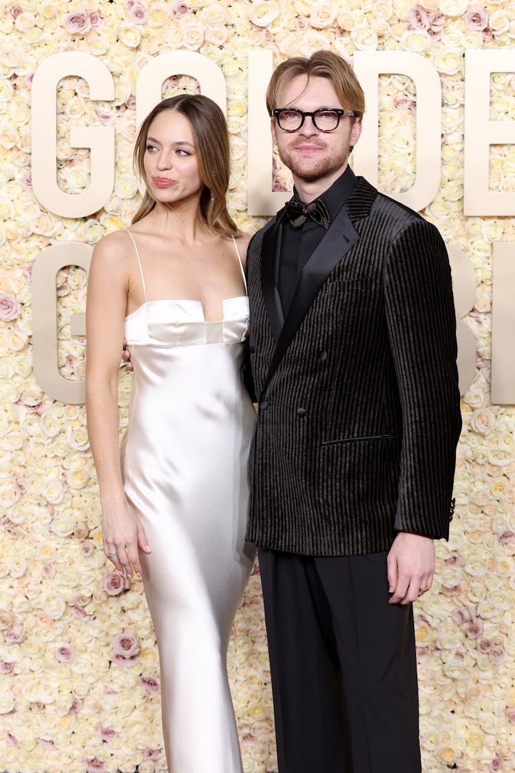Claudia Sulewski and Finneas attend the 81st Annual Golden Globe Awards