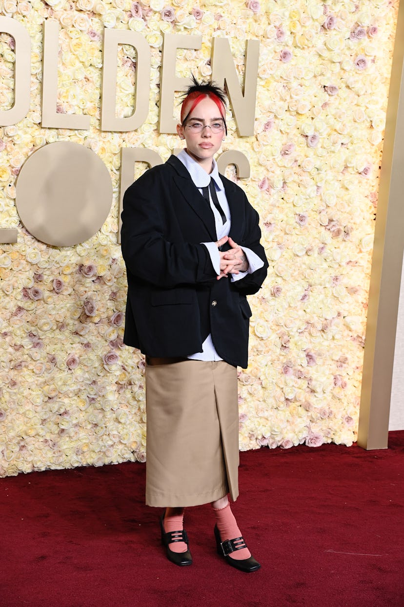 billie eilish attends the 2024 Annual Golden Globe Awards.