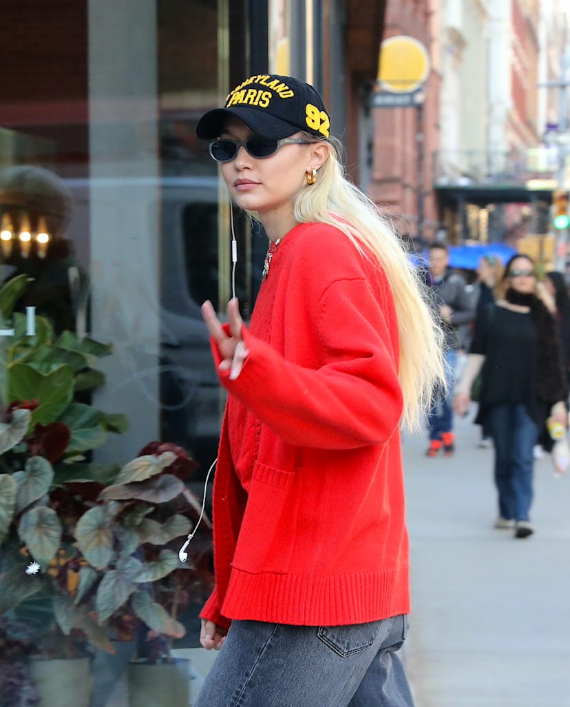 Gigi Hadid with angel blonde hair.