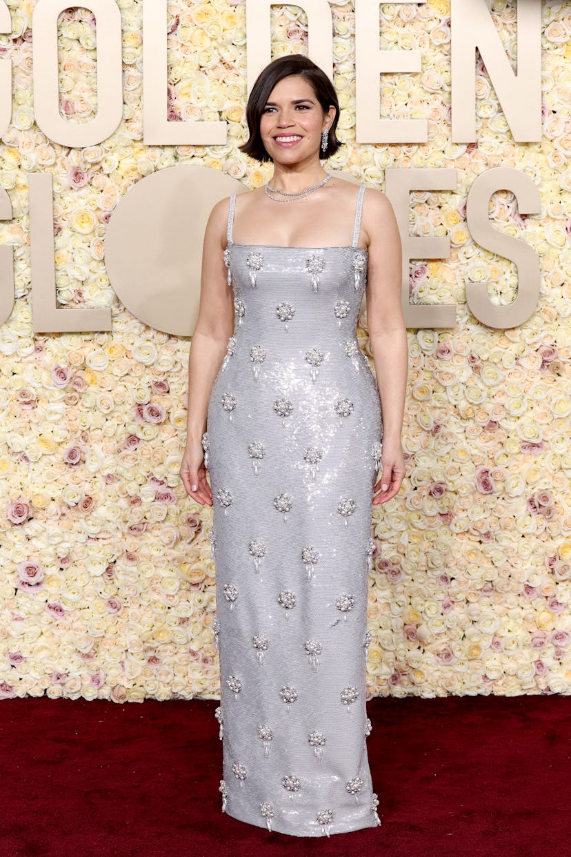 America Ferrera attends the 2024 Annual Golden Globe Awards.