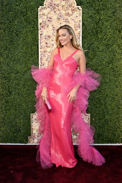 Margot Robbie at the 81st Golden Globe Awards held at the Beverly Hilton Hotel on January 7, 2024 in...