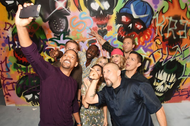 LONDON, ENGLAND - AUGUST 04:  The cast of "Suicide Squad" including Will Smith, Joel Kinnaman, Adewa...