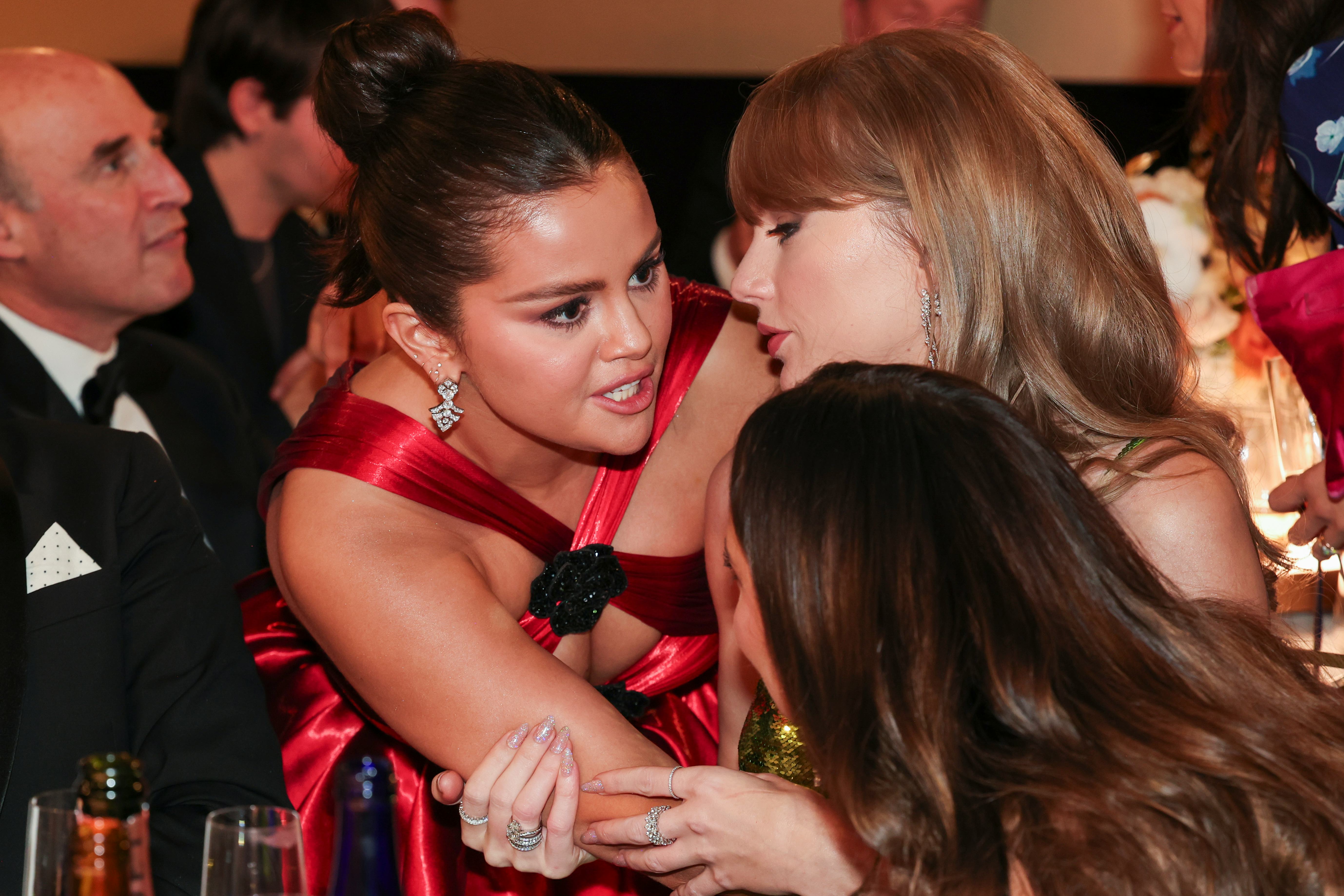 Selena Gomez and Taylor Swift at the Golden Globes
