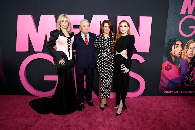 Reneé Rapp, Lorne Michaels, Tina Fey and Lindsay Lohan attend the "Mean Girls" New York premiere at ...