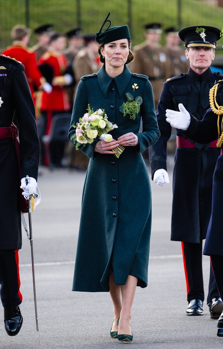 Catherine, Duchess of Cambridge attends the 1st Battalion Irish Guards' St. Patrick's Day Parade 