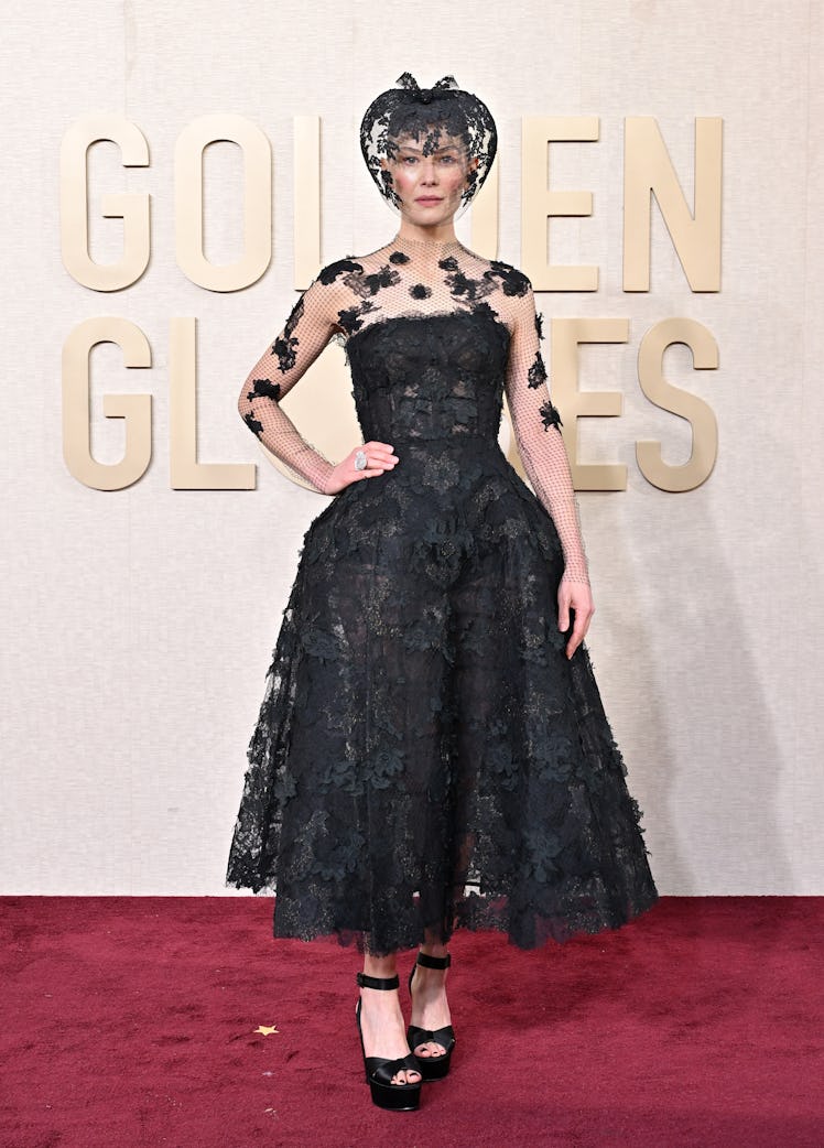 Rosamund Pike attends the 81st Annual Golden Globe Awards at The Beverly Hilton on January 07, 2024 ...