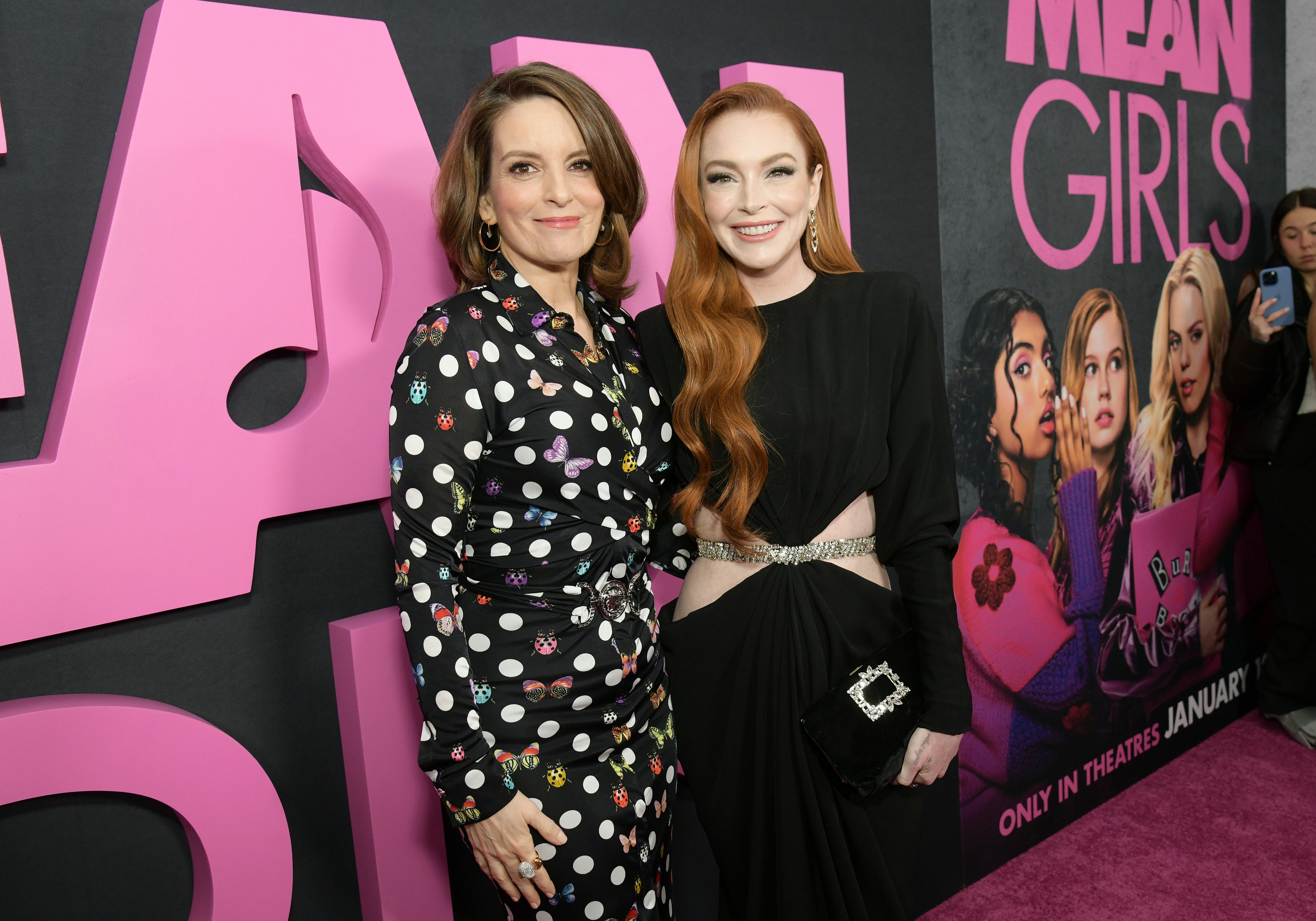 Tina Fey and Lindsay Lohan at the premiere of &lsquo;Mean Girls&rsquo;