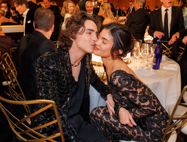Timothée Chalamet and Kylie Jenner at the 81st Golden Globe Awards held at the Beverly Hilton Hotel ...
