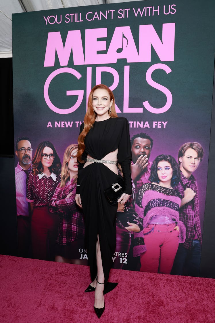 Lindsay Lohan attends the Global Premiere of "Mean Girls" at the AMC Lincoln Square Theater on Janua...