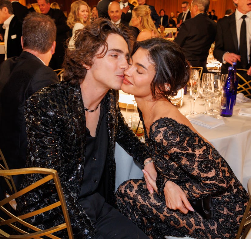 Timothée Chalamet and Kylie Jenner at the 81st Golden Globe Awards