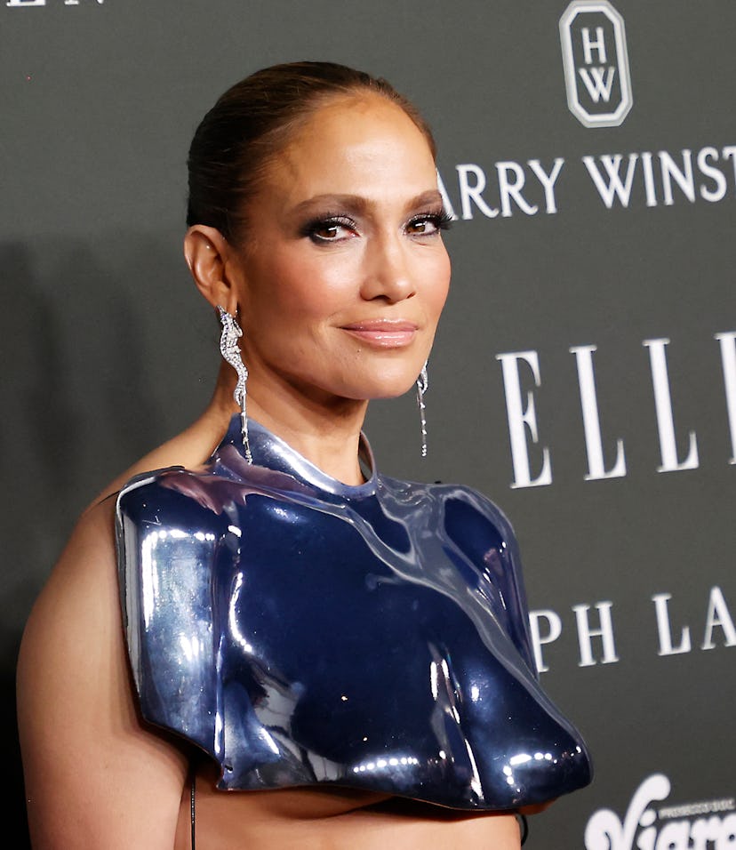 US singer and actress Jennifer Lopez arrives for Elle's 2023 Women in Hollywood celebration, at Nya ...