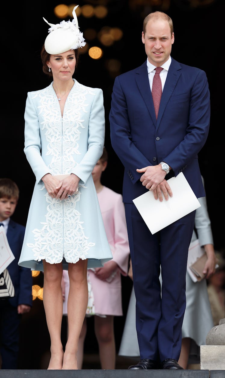 Catherine, Duchess of Cambridge and Prince William, Duke of Cambridge attend a national service of t...