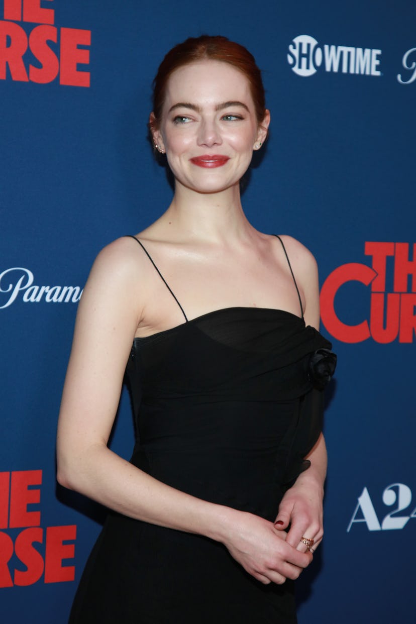 Emma Stone attends the Los Angeles season finale premiere of A24 and Showtime's "The Curse" at Fine ...
