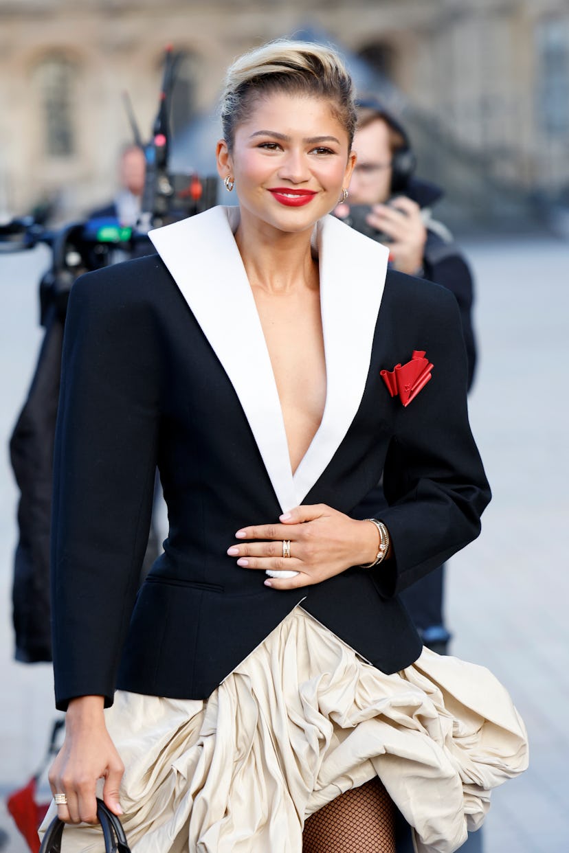 Zendaya is seen during the Womenswear Spring/Summer 2025 as part of Paris Fashion Week on October 01...