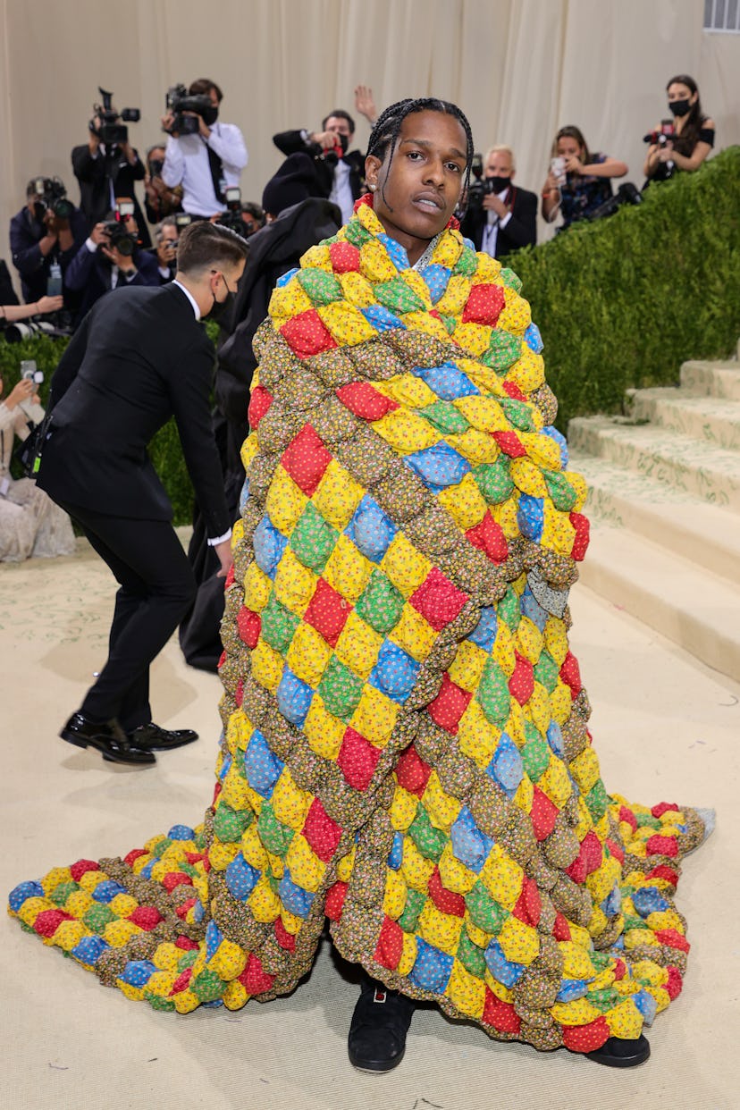 A$AP Rocky attends The 2021 Met Gala Celebrating In America: A Lexicon Of Fashion at Metropolitan Mu...