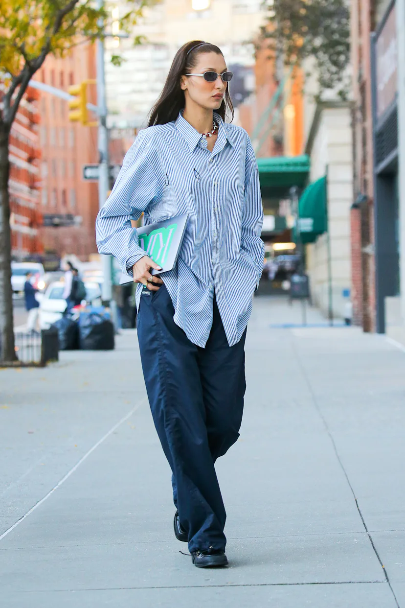 NEW YORK CITY, NY - NOVEMBER 01: Bella Hadid is seen on November 01, 2021 in New York City, New York...