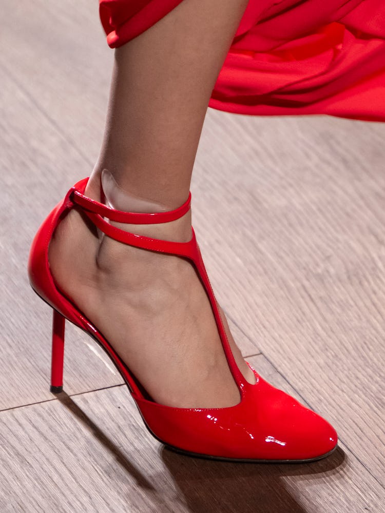 MILAN, ITALY - FEBRUARY 24: A model walks the runway during the Salvatore Ferragamo Ready to Wear Fa...