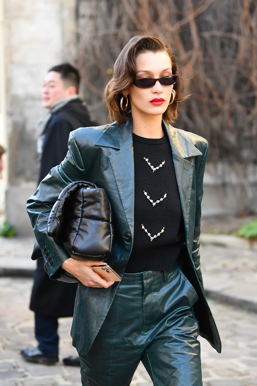 PARIS, FRANCE - FEBRUARY 26: Bella Hadid attends the Lanvin show as part of the Paris Fashion Week W...
