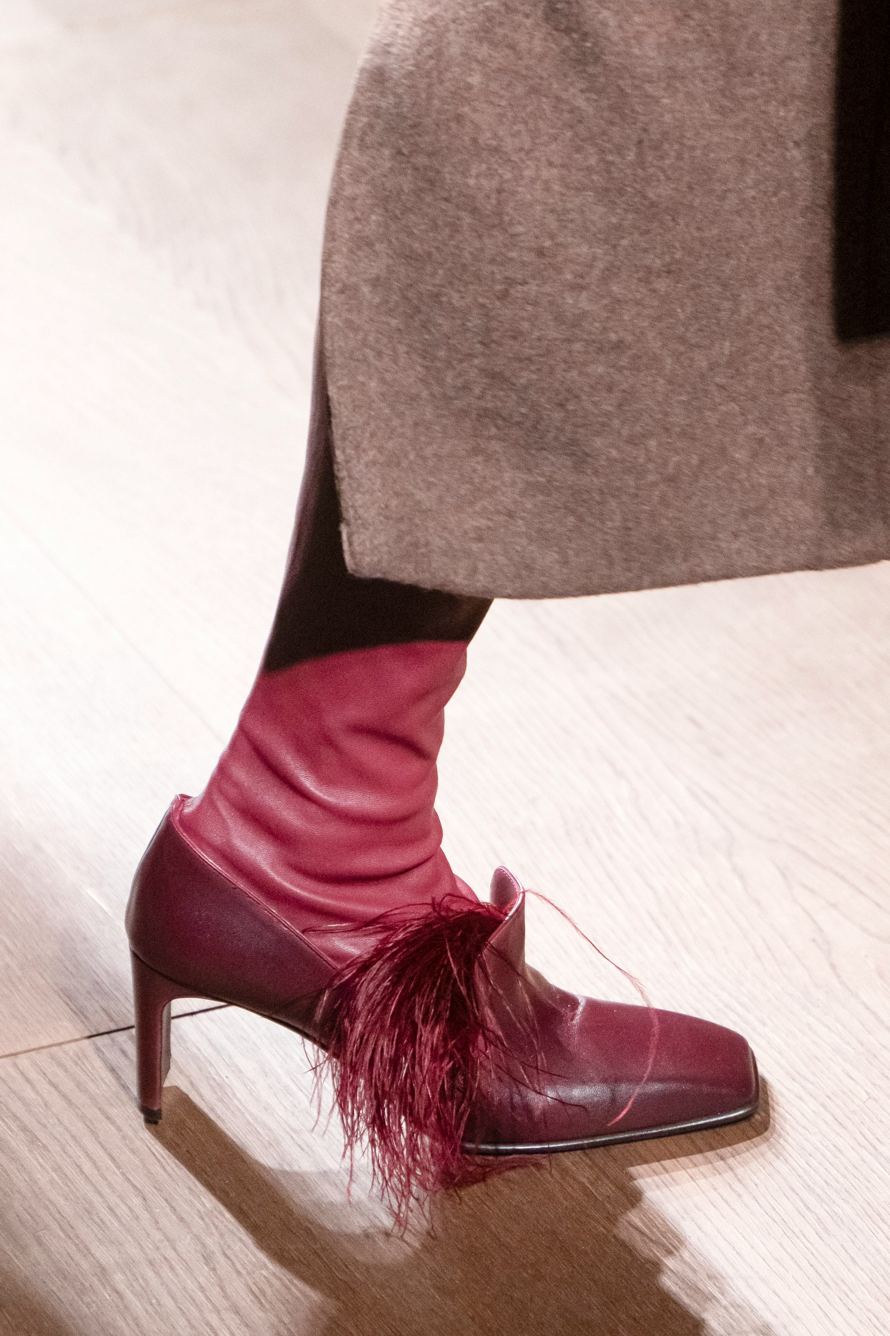 MILAN, ITALY - FEBRUARY 24: A model walks the runway during the Salvatore Ferragamo Ready to Wear Fa...