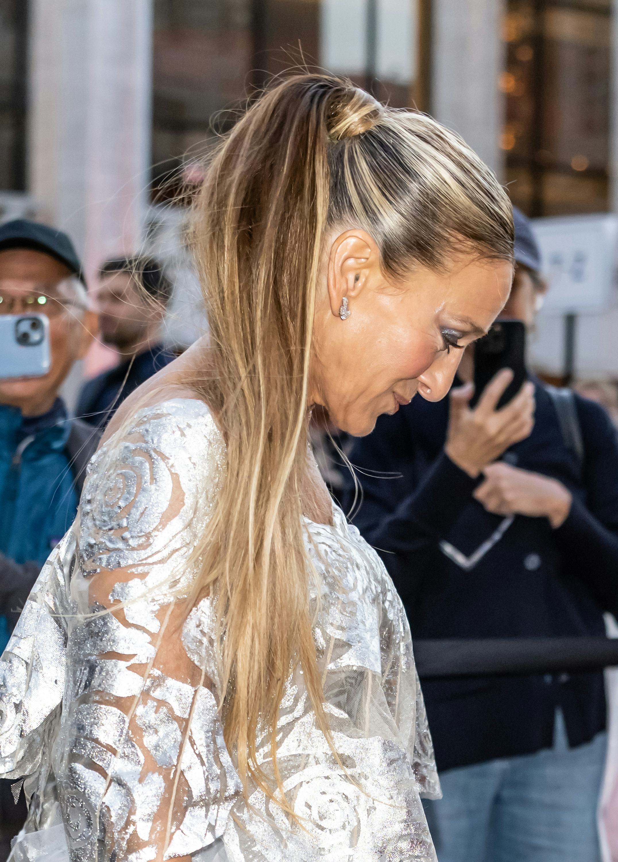 Sarah Jessica, hair detail, Parker is seen arriving to New York City Ballet 2024 Fall Fashion Gala a&hellip;