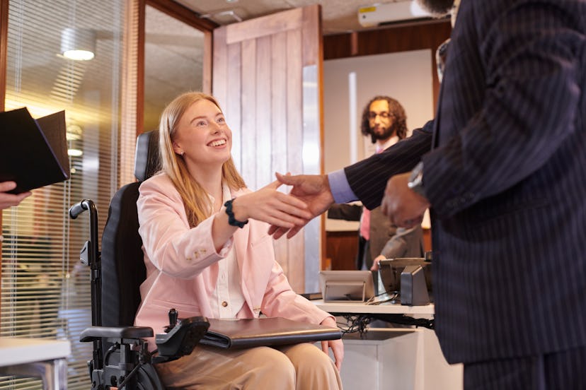 job interview candidate with physical disability