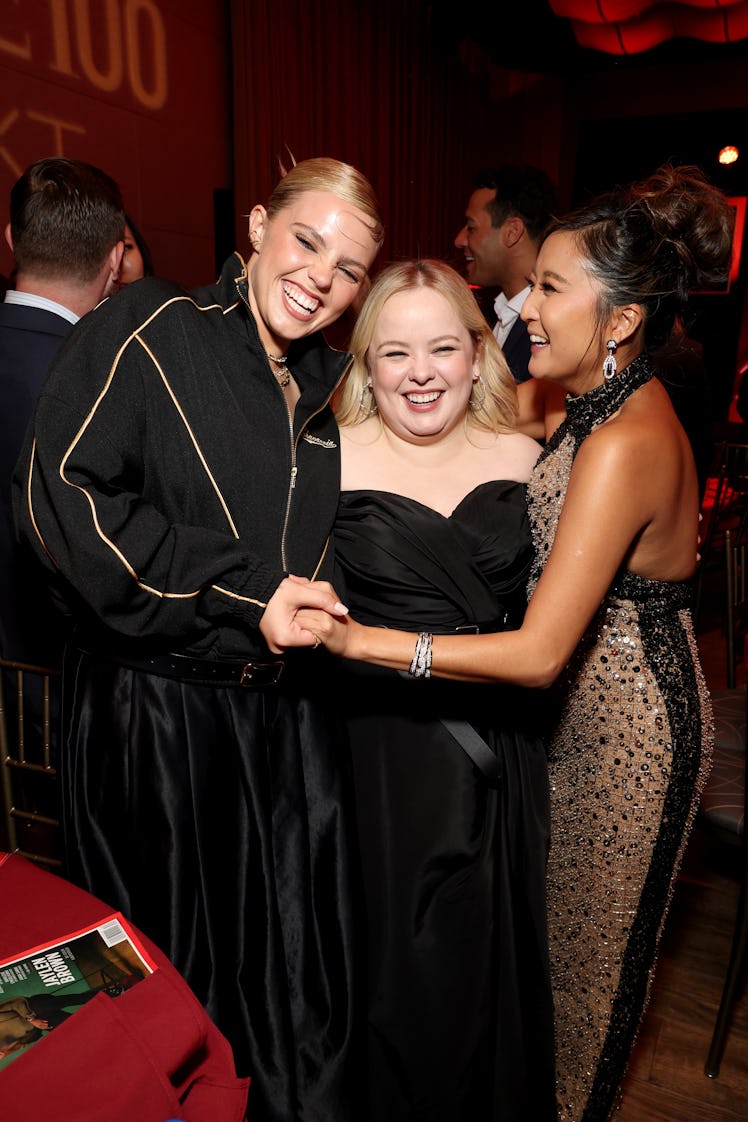 NEW YORK, NEW YORK - OCTOBER 09: (L-R) Reneé Rapp, Nicola Coughlan and Ashley Park attend the 2024 T...