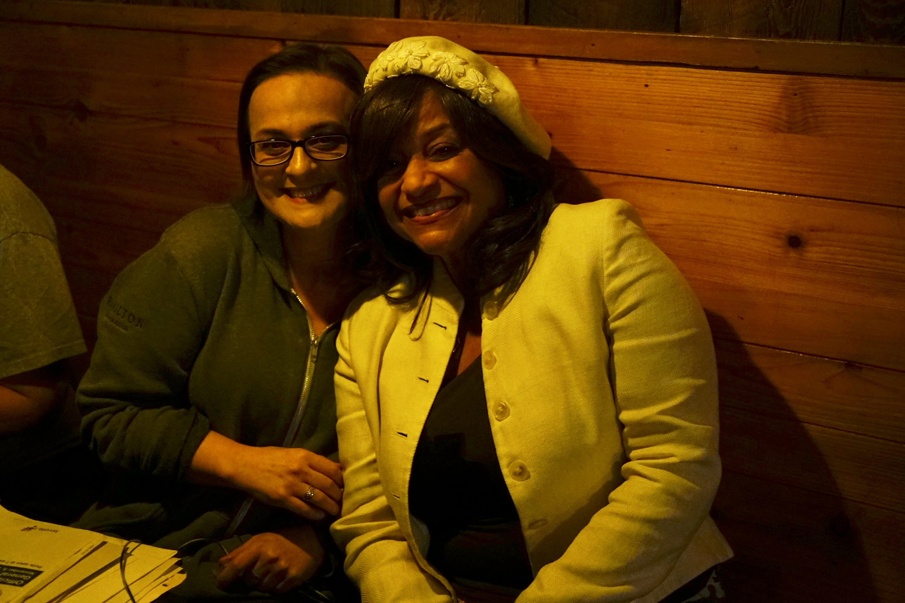 Elisabeth Finch and Debbie Allen behind the scenes of Grey&rsquo;s Anatomy. Photo via Getty Images