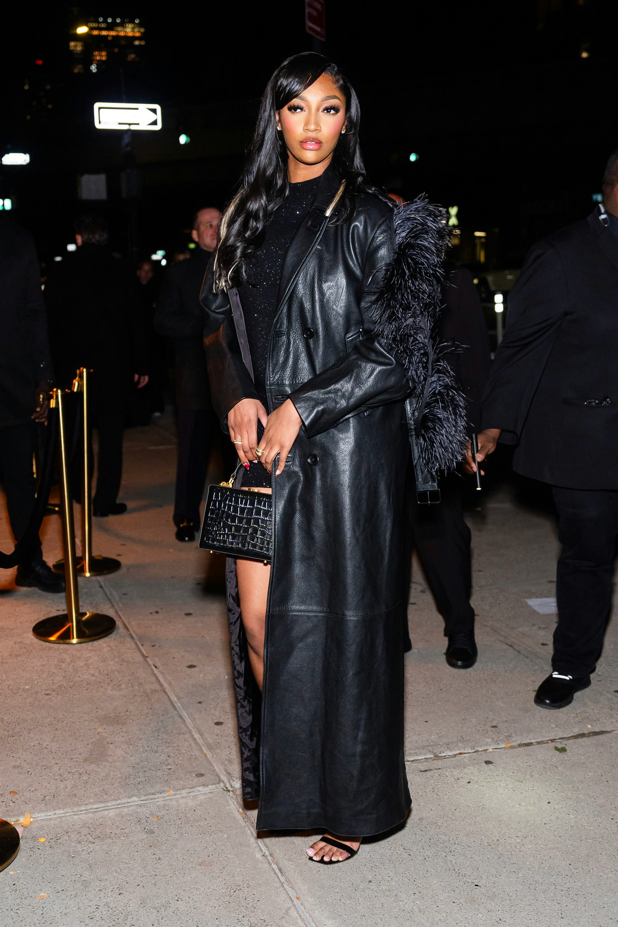 Angel Reese wore a mesh dress to the Victoria&rsquo;s Secret Fashion Show.