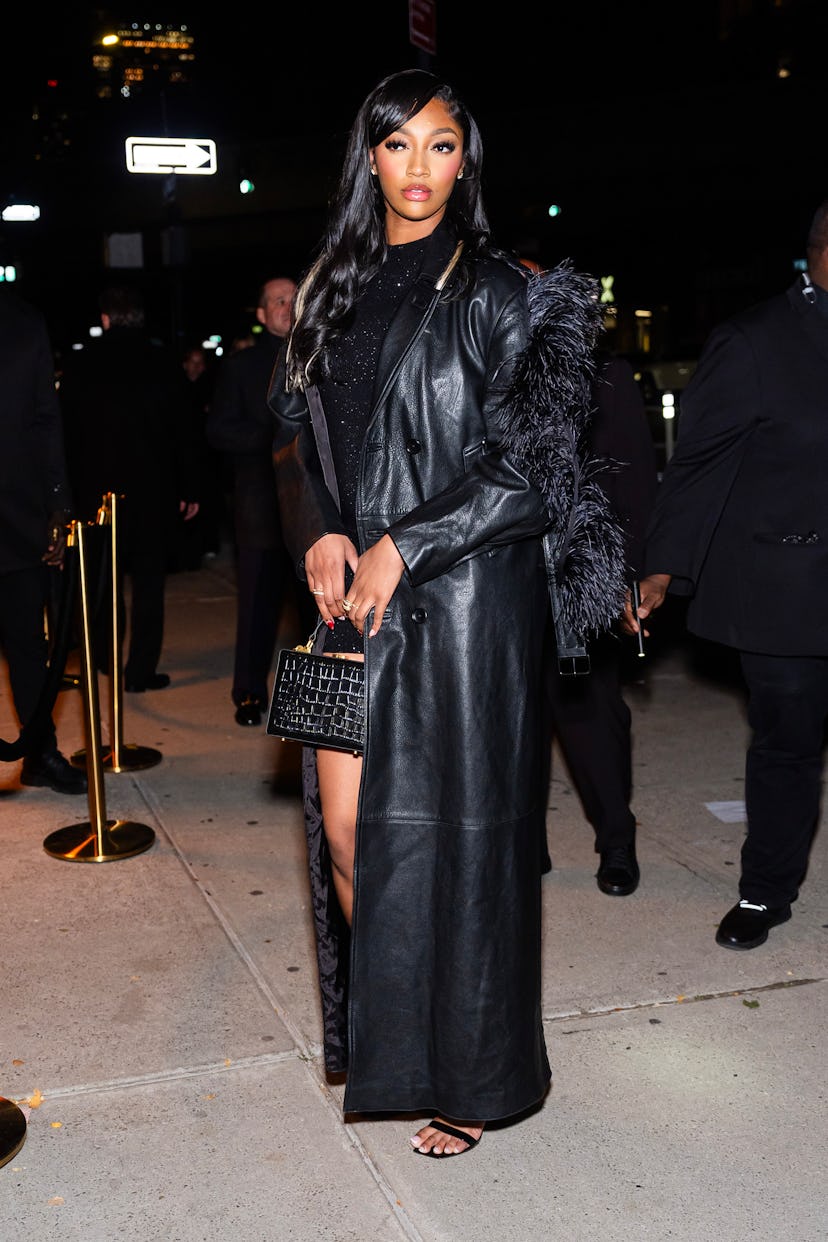 Angel Reese wore a mesh dress to the Victoria’s Secret Fashion Show.